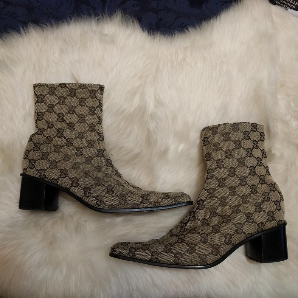Gucci Monogram Ankle Boots